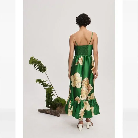 Alemais Sage Midi Dress in Green - Picture 2 of 11